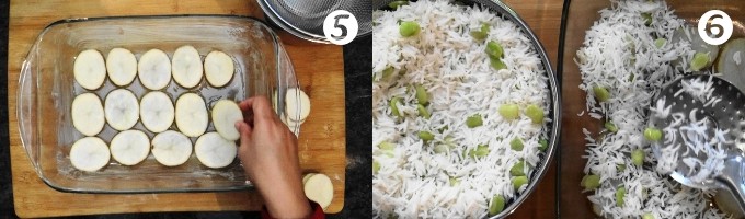 چیدمان سیب زمینی ته قابلمه