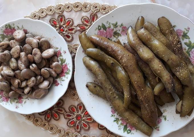 مراحل پختن باقالی تازه با پوست