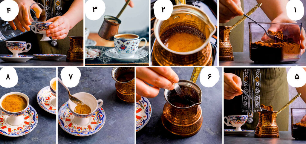 طرز تهیه قهوه ترک با شیر