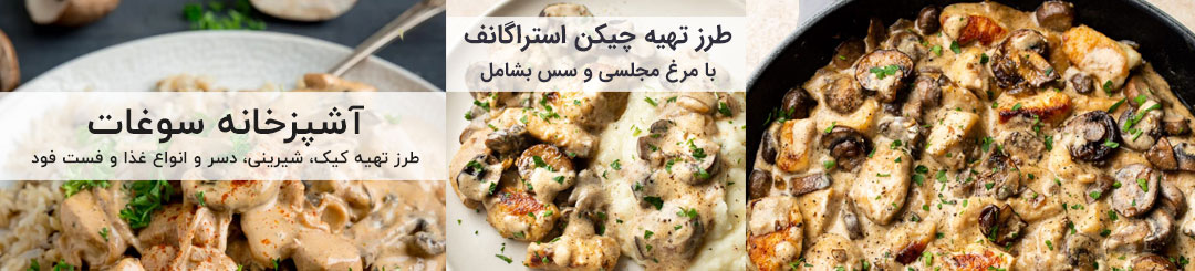 طرز تهیه چیکن استراگانف 1 طرز تهیه چیکن استراگانف مرغ مجلسی