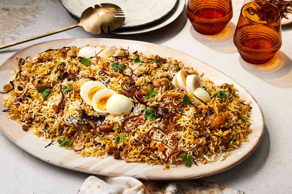 طرز تهیه بریانی 4 بریانی مجلسی با گوشت مرغ